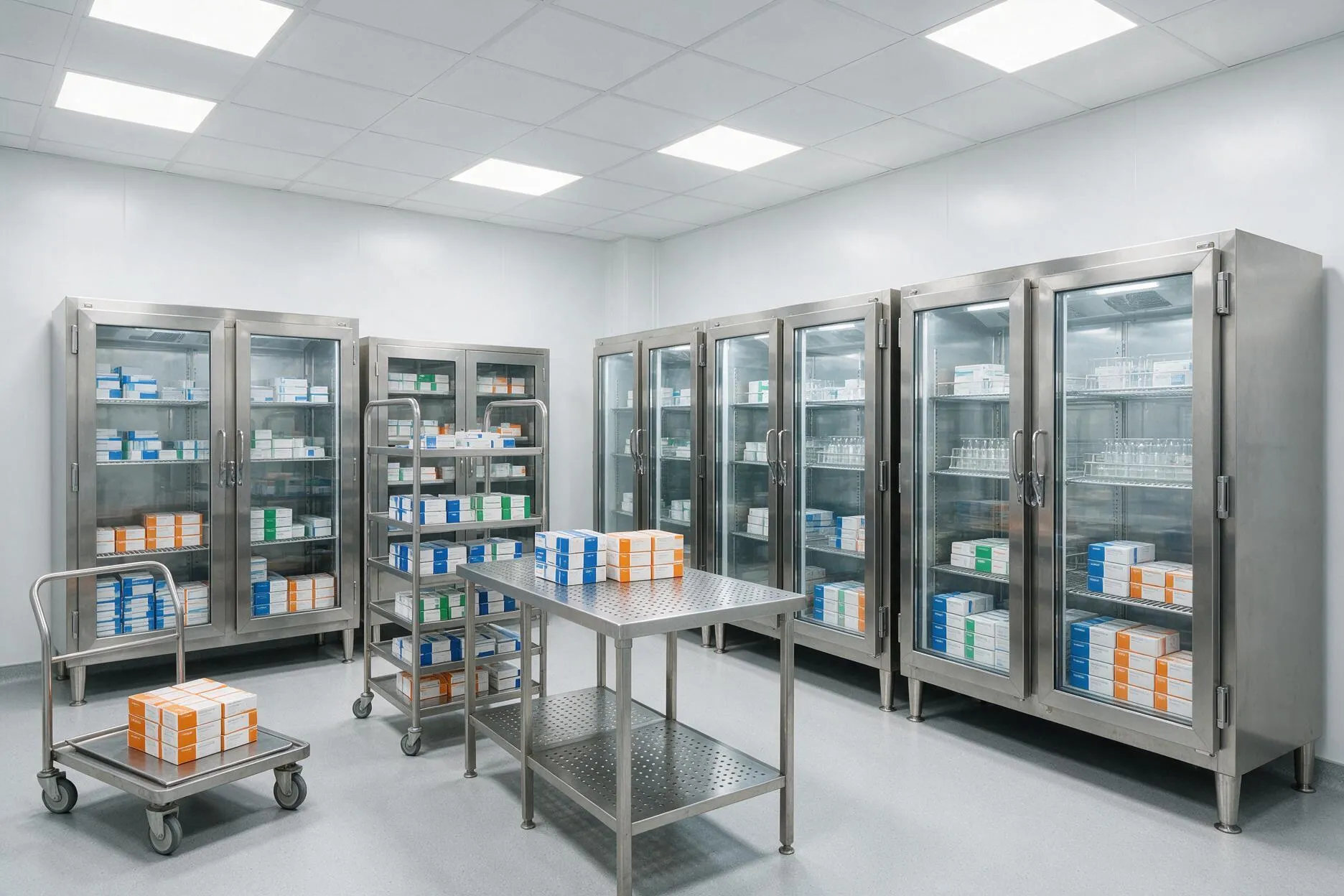 Refrigerated storage for blood products