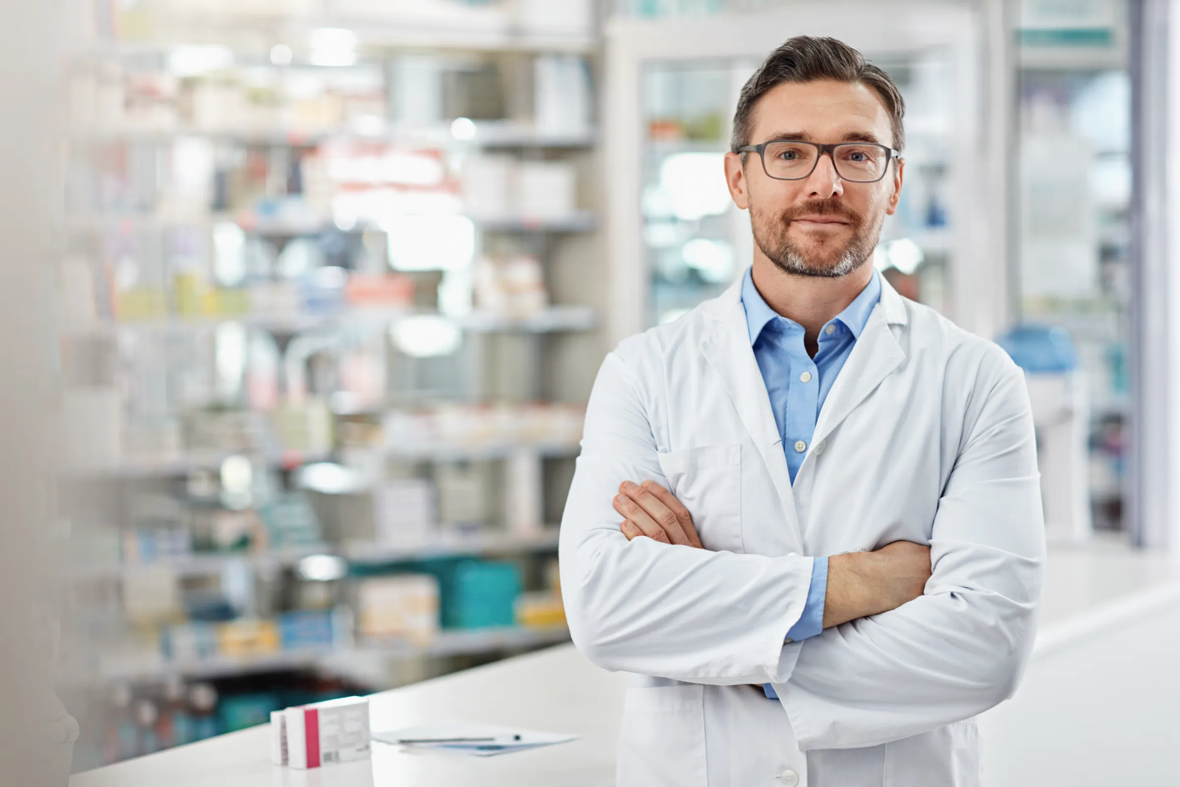Pharmacist reviewing an enquiry